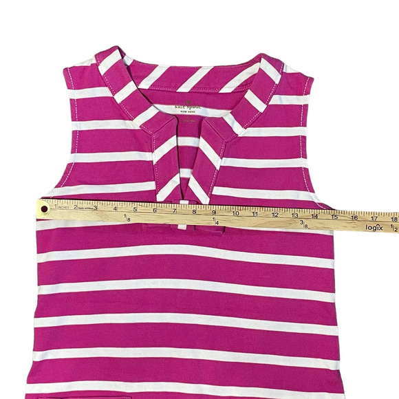 Kate Spade Dress Sm Tropez Rio Stripe Bow Nocked‎ Neck Shift Sleeveless Pockets - Picture 7 of 11